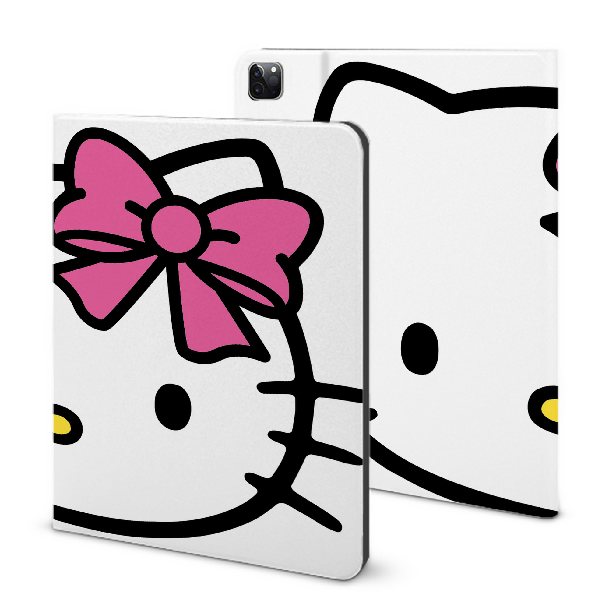 （画像用） Hello Kitty ハローキティ IPad ケース ブック型 PUレザー TPU 耐衝撃 軽量 薄型 ペン収納なし 全面保護 IPad 各モデル対応